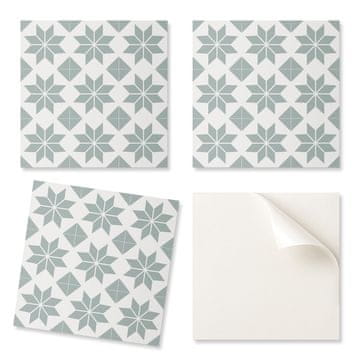 COLORAY Samolepilne vinilne ploščice z vzorcem za dnevno sobo, geometrijski cvetlični vzorci, 9x30x30 cm