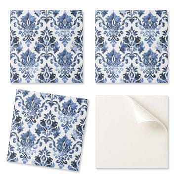 COLORAY Samolepilne vinilne ploščice - dekoracija s potiskom cvetličnega vzorca v baročnem slogu 9x30x30 cm