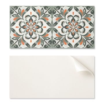 COLORAY Samolepilne ploščice z grafiko za jedilnico PVC cvetlični vzorec z listi 10x40x20 cm
