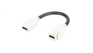 Assmann HDMI Keystone modul z 12 cm kablom, ženski/ženski konektor za vtičnice in prazne plošče, bel DN-93403