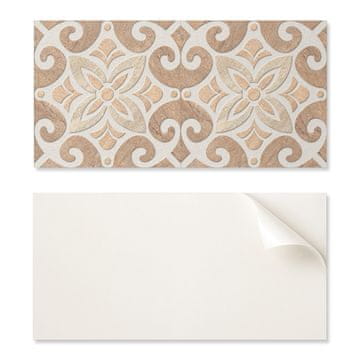 COLORAY Paket vinilnih kuhinjskih ploščic s cvetličnim vzorcem in ornamenti 10x40x20 cm