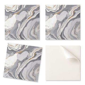 COLORAY Samolepilne ploščice z grafiko za jedilnico PVC abstraktni valovi in žile 9x30x30 cm