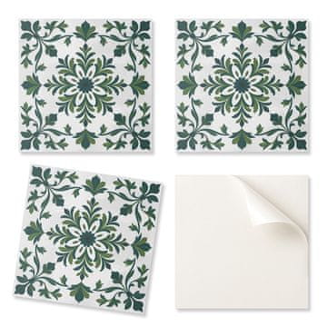 COLORAY Komplet PVC ploščic z vzorcem, samolepilnih, za spalnico, rastlinski vzorec z ornamenti, 20x20x20 cm