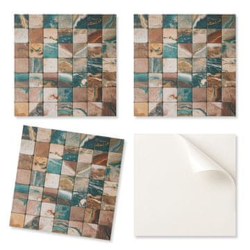 COLORAY Paket vinilnih ploščic z vzorcem kuhinjskega mozaika iz kamna 20x20x20 cm