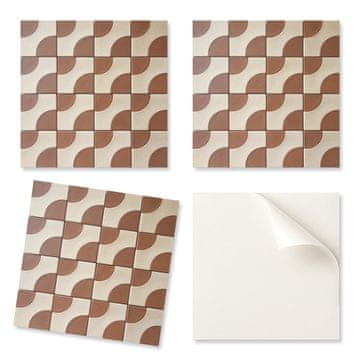 COLORAY Komplet PVC ploščic z dekorjem za kuhinjo ali kopalnico. Ploščice z geometrijskim vzorcem 9x30x30 cm