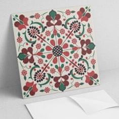 COLORAY Dekorativne vinilne samolepilne ploščice s potiskom cvetličnega vzorca s simetrijo 4x50x50 cm