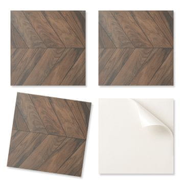 COLORAY Paket vinilnih ploščic z vzorcem za dnevno sobo, samolepilna plošča z vzorcem ribje kosti 9x30x30 cm