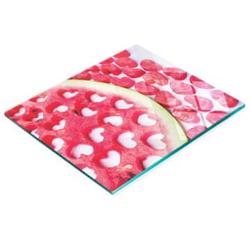 shumee Kuhinjska večnamenska dekorativna tabla iz kaljenega stekla v obliki lubenice v obliki srca 60x52 cm
