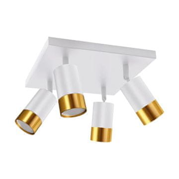 Ideus Dekorativna stenska svetilka belo-zlata gibljiva reflektorska svetilka PUZON 4xGU10 35W IP20 04128