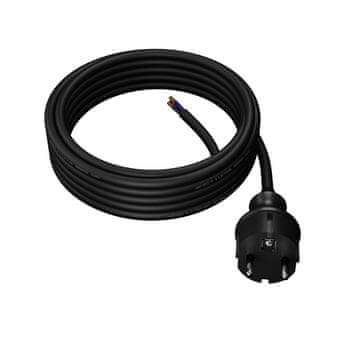 Plast Rol Priključni kabel 4,5 m z ravnim vtičem 250 V 16 A 3 x 1,5 mm² IP44 H07RN-F PP-40H črne barve W-97215