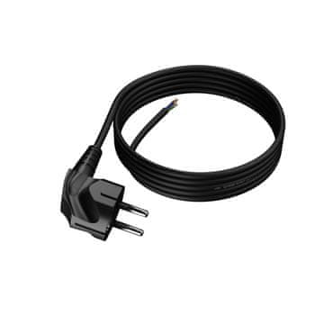 Plast Rol 3 m priključni kabel s kotnim Uni-Schuko vtičem 250 V 16 A 3 x 0,75 mm² OMY PP-50 črne barve W-97158