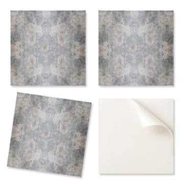 COLORAY Samolepilne vinilne ploščice - dekoracija za steno pisarne s cvetličnim vzorcem, ozadje 20x20x20 cm