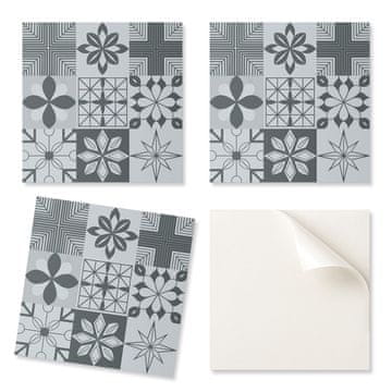 COLORAY Samolepilne vinilne ploščice z dekorativnim potiskom, geometrijskimi mozaičnimi vzorci 9x30x30 cm