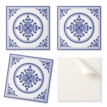 COLORAY Paket potiskanih vinilnih ploščic - dekoracija spalnice s krogom in cvetličnim vzorcem 9x30x30 cm