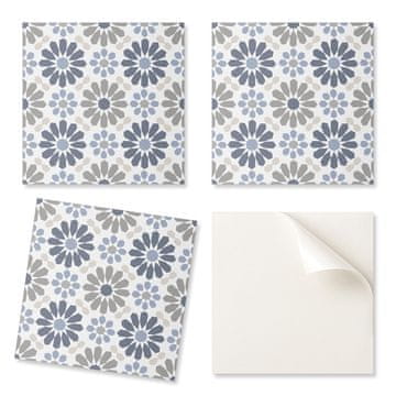 COLORAY Vinilne ploščice z motivom za enostavno preobrazbo stene Cvetlični vzorec v simetriji 9x30x30 cm
