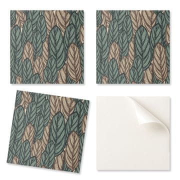 COLORAY Komplet PVC ploščic z dekorativnim vzorcem listov za kuhinjo ali kopalnico, 9x30x30 cm