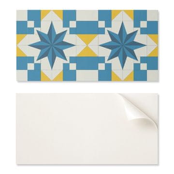 COLORAY Samolepilne vinilne ploščice z dekorativnim potiskom, geometrijskim vzorcem zvezd 6x60x30 cm