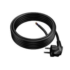 Plast Rol 5 m priključni kabel s kotnim Uni-Schuko vtičem 250 V 16 A 3 x 1,5 mm² OMY PP-50 črne barve W-97186