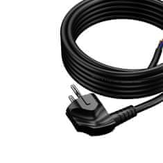 Plast Rol 5 m priključni kabel s kotnim Uni-Schuko vtičem 250 V 16 A 3 x 1,5 mm² OMY PP-50 črne barve W-97186