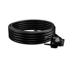 Plast Rol 5 m priključni kabel s kotnim Uni-Schuko vtičem 250 V 16 A 3 x 1,5 mm² OMY PP-50 črne barve W-97186