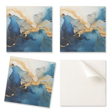 COLORAY Komplet samolepilnih vinilnih ploščic s potiskom abstraktnega vzorca z valovi 4x50x50 cm