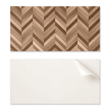 COLORAY Samolepilne vinilne ploščice - Stenska dekoracija za pisarno - Vzorec ribje kosti, les 10x40x20 cm