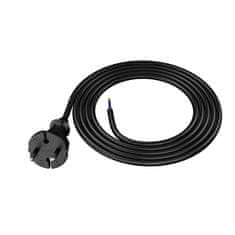 Plast Rol 2 m priključni kabel z ravnim vtičem TIP E 230 V 16 A 2 × 1,5 mm² H05RR-F PP-21 črne barve W-97192