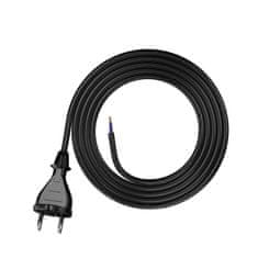 Plast Rol 2 m priključni kabel z ravnim vtičem TIP E 230 V 16 A 2 × 1,5 mm² H05RR-F PP-21 črne barve W-97192