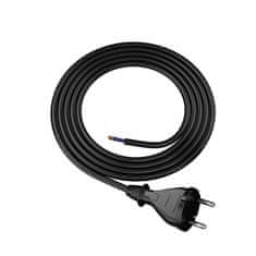 Plast Rol 2 m priključni kabel z ravnim vtičem TIP E 230 V 16 A 2 × 1,5 mm² H05RR-F PP-21 črne barve W-97192