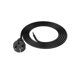 Plast Rol 2 m priključni kabel z ravnim vtičem TIP E 230 V 16 A 2 × 1,5 mm² H05RR-F PP-21 črne barve W-97192