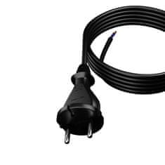 Plast Rol 4 m priključni kabel z ravnim vtičem TIP E 230 V 16 A 2 × 1,5 mm² H05RR-F PP-21 črne barve W-97194