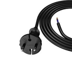 Plast Rol 2 m priključni kabel z ravnim vtičem TIP E 230 V 16 A 2 × 1,5 mm² H05RR-F PP-21 črne barve W-97192