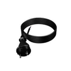 Plast Rol 4 m priključni kabel z ravnim vtičem TIP E 230 V 16 A 2 × 1,5 mm² H05RR-F PP-21 črne barve W-97194