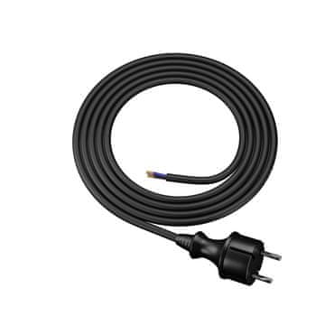 Plast Rol Priključni kabel 2 m z ravnim vtičem 250 V 16 A 2 x 1,5 mm² IP44 H07RN-F PP-40H črne barve W-97197