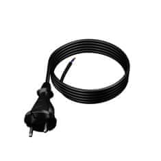 Plast Rol 4 m priključni kabel z ravnim vtičem TIP E 230 V 16 A 2 × 1,5 mm² H05RR-F PP-21 črne barve W-97194