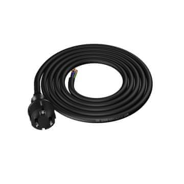 Plast Rol Priključni kabel 2 m z ravnim vtičem 250 V 16 A 3 x 2,5 mm² IP44 H07RN-F PP-40H črne barve W-97217