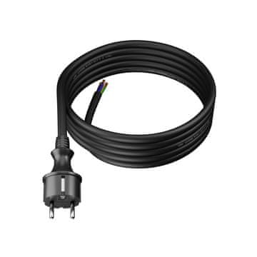 Plast Rol 3 m priključni kabel z ravnim vtičem 250 V 16 A 3 x 2,5 mm² IP44 H07RN-F PP-40H črne barve W-97218