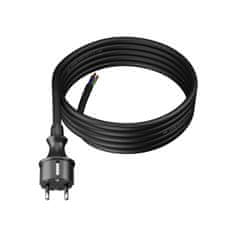 Plast Rol 3 m priključni kabel z ravnim vtičem 250 V 16 A 3 x 2,5 mm² IP44 H05RR-F PP-40H črne barve W-97276