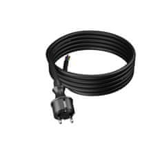 Plast Rol 3 m priključni kabel z ravnim vtičem 250 V 16 A 3 x 2,5 mm² IP44 H05RR-F PP-40H črne barve W-97276