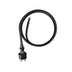 Plast Rol 3 m priključni kabel z ravnim vtičem 250 V 16 A 3 x 2,5 mm² IP44 H05RR-F PP-40H črne barve W-97276