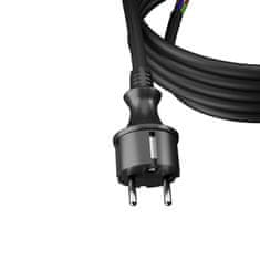 Plast Rol 3 m priključni kabel z ravnim vtičem 250 V 16 A 3 x 2,5 mm² IP44 H05RR-F PP-40H črne barve W-97276