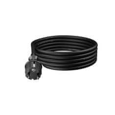 Plast Rol 3 m priključni kabel z ravnim vtičem 250 V 16 A 3 x 2,5 mm² IP44 H05RR-F PP-40H črne barve W-97276