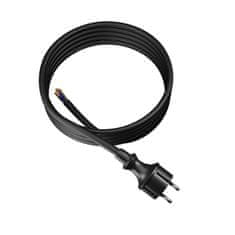 Plast Rol 3 m priključni kabel z ravnim vtičem 250 V 16 A 3 x 2,5 mm² IP44 H05RR-F PP-40H črne barve W-97276