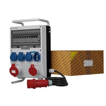 shumee Gradbena razdelilna omarica na stojalu s kablom TD-S/FI skhu 32A 16A 4x230V Schuko Doktorvolt 9368