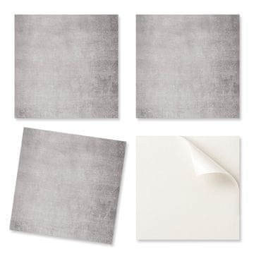 COLORAY Samolepilne vinilne ploščice s potiskom za kopalnico, tekstura surovega betona, 4x50x50 cm