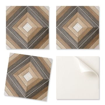 COLORAY Samolepilne vinilne ploščice z vzorcem za dnevno sobo, geometrijski diamantni vzorec, 20x20x20 cm