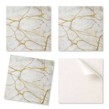 COLORAY Komplet samolepilnih vinilnih ploščic s potiskom Elegantni marmor z žilami 9x30x30 cm
