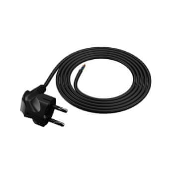 Plast Rol 2 m priključni kabel z kotnim Uni-Schuko vtičem 250 V 16 A 3 x 1 mm² OMY PP-50 črne barve W-97168