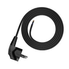 PRIKLJUČNI KABEL 2M Z KOTNIM VTIČEM 3X1MM2 ČRNI NAPAJALNI KABEL