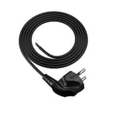 PRIKLJUČNI KABEL 2M Z KOTNIM VTIČEM 3X1MM2 ČRNI NAPAJALNI KABEL
